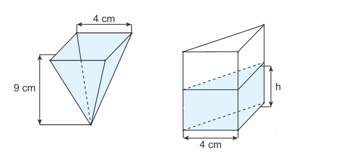 Recipiente com a forma de uma pirâmide de base quadrada - exercício Enem